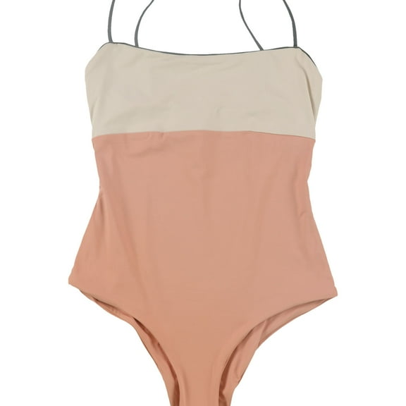 Tavik Womens Scarlett Color Block One Piece Bandeau Swimsuit, Orange, Medium