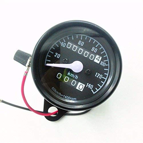 Black Retro Vintage Motorcycle Odometer Speedometer Gauge Cafe Racer Cruiser CB