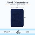 thumbnail image 2 of Sasttie Chenille Bathroom Rugs 17x24, Quick Dry Machine Washable Bath Mats with Rubber Backing, Navy, 2 of 8