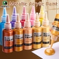 thumbnail image 2 of Pintura acrílica metálica Marie's de 50 ml, pigmentos brillantes y perlados con botella, plateado dorado para pintura artística DIY, madera, vidrio, 2 of 5