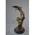 thumbnail image 4 of Nifao Dolphin with Three Turtles Outdoor Fountain Statue, Bronze Garden Water Feature Sculpture for Patio & Yard – Garden Outdoor Decor Sculpture, 23"L x 22"W x 35"H, 4 of 11