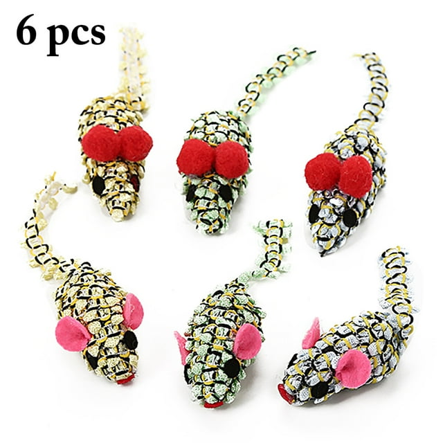 6PCS Cat Toy Creative Interactive Funny Mouse Shape Cat Teaser Pet Chew Toy
