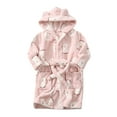 thumbnail image 3 of Byoo Toddler Boys Flannel Robe Clothing Set Animal Graphic Full Sleeve Hoodie Bathrobes Sleepwear Outfit Warm 1PC Outfit Set, 3 of 5