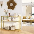 thumbnail image 6 of AWQM Storage Multi 3 Tiers 2 Pieces Marble Coffee Table, 2 Side Table, White/Gold, 6 of 9