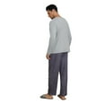 thumbnail image 2 of Men's pajama set with long sleeves and long pants, round neck, suitable for casual wear and can be worn outside, as a home wear outfit., 2 of 6