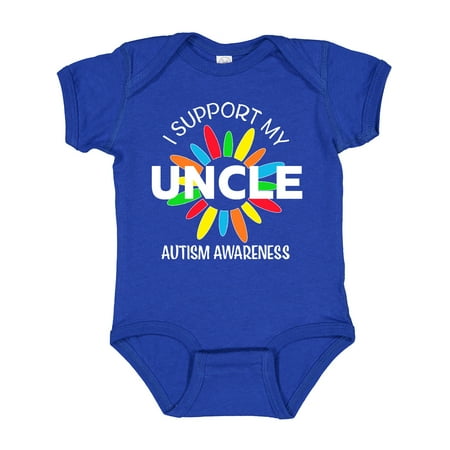 

Inktastic I Support My Uncle Autism Awareness Gift Baby Boy or Baby Girl Bodysuit