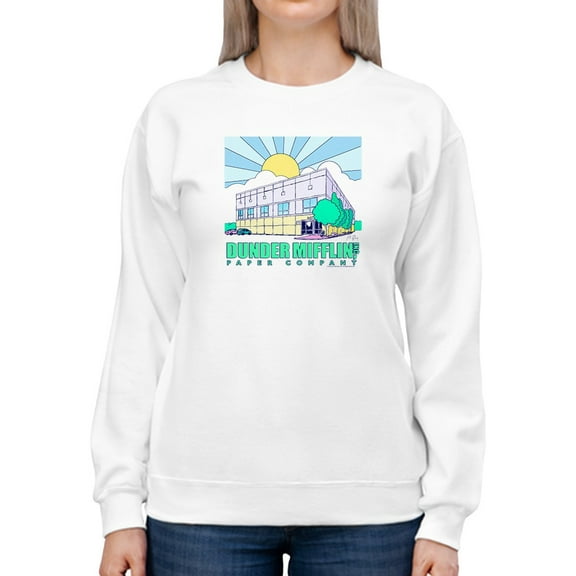 Dunfer Mifflin Building Sweatshirt Women The Office, Female 4X-Large