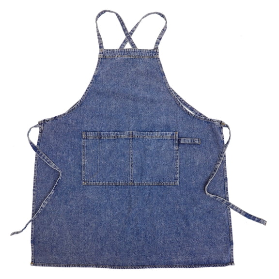 ONAPARTER Jean Apron Bibs Cross Back Aprons For Women Dishwashing Gardening Chef Kitchen Work （As Shown）