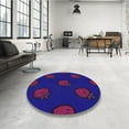 thumbnail image 4 of Ahgly Company Machine Washable Indoor Round Transitional Bright Purple Area Rugs, 3' Round, 4 of 7