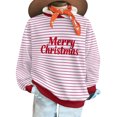 thumbnail image 6 of Uootdi Christmas Long Sleeve Sweatshirts For Women Oversized Embroidered Striped Merry Christmas Letter Gift Printed Pullove r Ugly Xmas Sweater Tops, 6 of 9