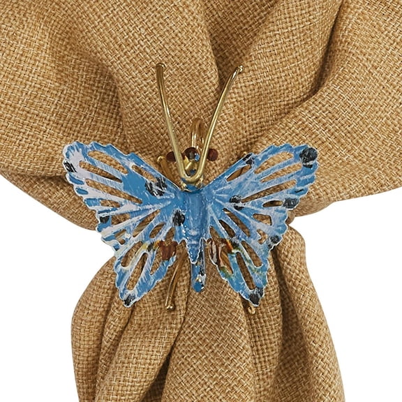 Blue Butterfly Napkin Rings - Set of 6 - Park Designs