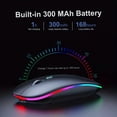 thumbnail image 4 of Ratón inalámbrico para juegos con retroiluminación, periférico ergonómico y silencioso, recargable por RGB, Compatible con USB, para ordenador portátil y PC, 4 of 5