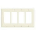 thumbnail image 2 of Leviton 80412-NI 4-Gang Decora GFCI Rocker Switch Wall Plate, Standard Size Cover, Unbreakable Nylon, Device Mount, Ivory, 2 of 2