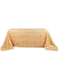 thumbnail image 4 of Balsa Circle 90" x 132" Champagne Leaf Petals Taffeta Rectangle Tablecloth Reception Catering, 4 of 8