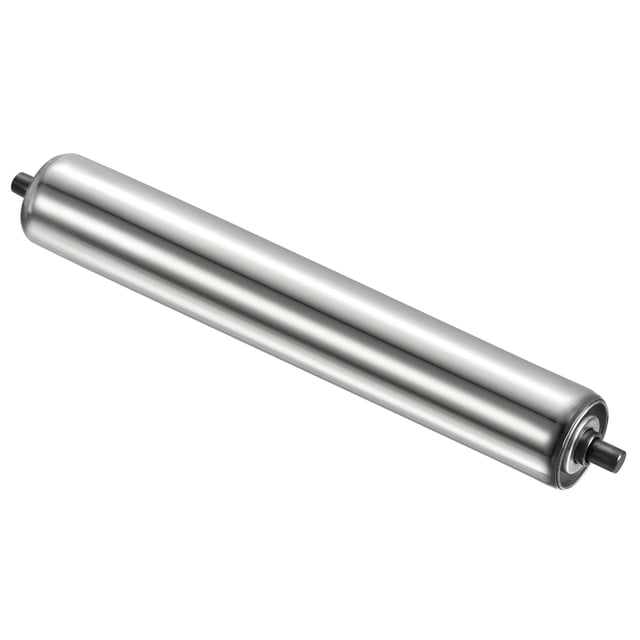 Uxcell Rouleau de Transport en Acier Inoxydable à Gravité Extrémité Galvanisée Argent 2"x16 Pouces