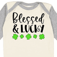 thumbnail image 4 of Inktastic Blessed and Lucky 4 Leaf Clovers St. Patrick's Day Boys or Girls Long Sleeve Baby Bodysuit, 4 of 5