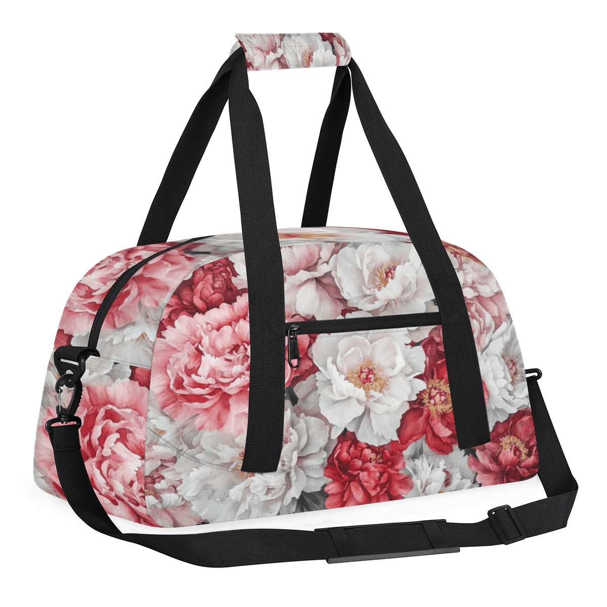 Herdesigns Flower Sports Duffle Bags Travel Duffle Bag Gym Bag Floral Weekender Travel Bag Waterproof Overnight Bag Carry On Travel Tote Bag Dance Bags