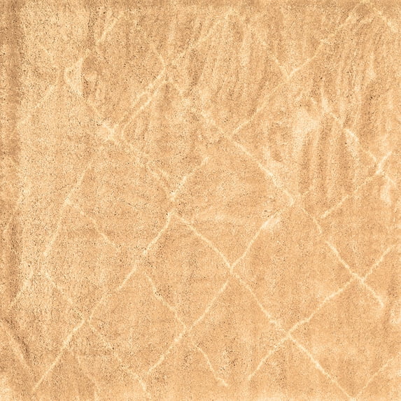 Ahgly Company Indoor Square Trellis Brown Modern Area Rugs, 4' Square