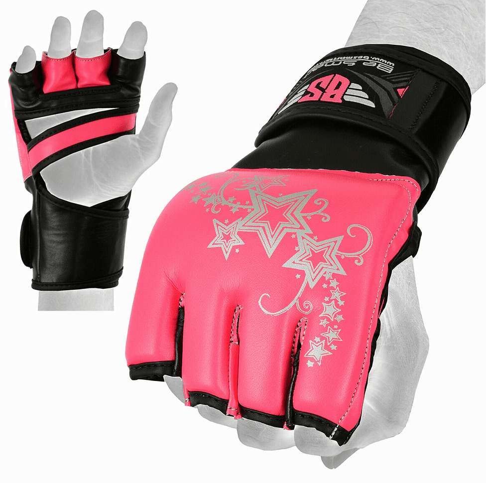 Kids Boxing Gloves 6oz Punch Bag Muay Thai Martial Arts Pink Rex Leather Punch 