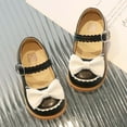 thumbnail image 5 of 2 Years Toddler Little Girl Mary Jane Dress Shoes Ballet Flats School Shoes Baby Girl Children's Princess Shoes Soft-soled Bowknot Casual Small Leather Shoes Black, 5 of 5