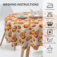 thumbnail image 4 of Verolix Thanksgiving Round Tablecloth 60 Inch, Pumpkin Autumn Polyester Table Cover for Dining Table Decor, 4 of 6