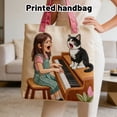 thumbnail image 3 of Vintage Embroidered Cat Canvas Shoulder Bag Large Capacity Quilted Handbags for Women Daily Shopping Travel Tote, 3 of 5