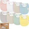 thumbnail image 1 of Baberos para bebés KeaBabies, paquete de 8 unidades, absorbentes de algodón orgánico, 1 of 9