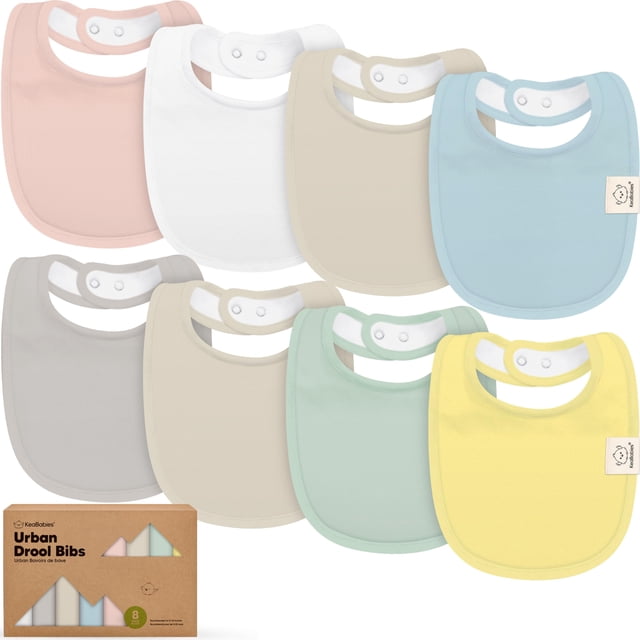 Baberos para bebés KeaBabies, paquete de 8 unidades, absorbentes de algodón orgánico