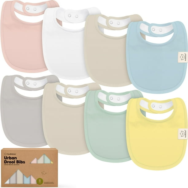 Baberos para bebés KeaBabies, paquete de 8 unidades, absorbentes de algodón orgánico