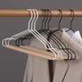thumbnail image 3 of 5 PCS Iron and Wood Coat Hanger with Recess Design for Coat Trousers Rack, 3 of 6