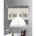 thumbnail image 3 of Farmhouse Home Swag Valances for Windows, Black Plaid Vintage Wood Grain Butterfly Rod Pocket Sheer Valances for Small Windows, Swag Toppers Light Filtering for Kitchen Living Room 2 Panels 36''x36'', 3 of 6