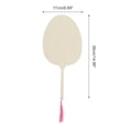 thumbnail image 2 of Unique Bargains 1Pc Portable Double-Sided Long Handle Round Xuan Paper Folding Fan for Wedding Xuan Paper Bamboo Beige [Double-Sided Long Handle Round Thousand-Leaf], 2 of 3