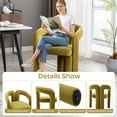 thumbnail image 5 of KATBOC Velvet Upholstered Accent Chair of 2, Modern Barrel Back Design with High-Density Foam, Sturdy Wooden Legs for Dining Room & Living Room, Green, 5 of 6