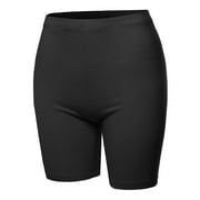 Womens & Plus Basic Solid Cotton Mid Thigh High Rise Biker Bermuda Shorts