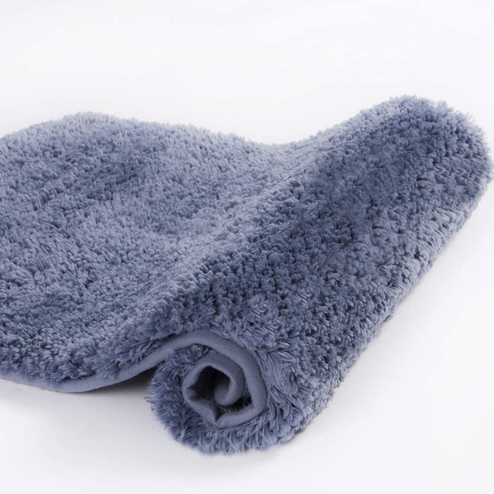 Walensee Shag Bath Rug, Non Slip Bath Mat for Bathroom,24'x40', Blue, Machine Wash