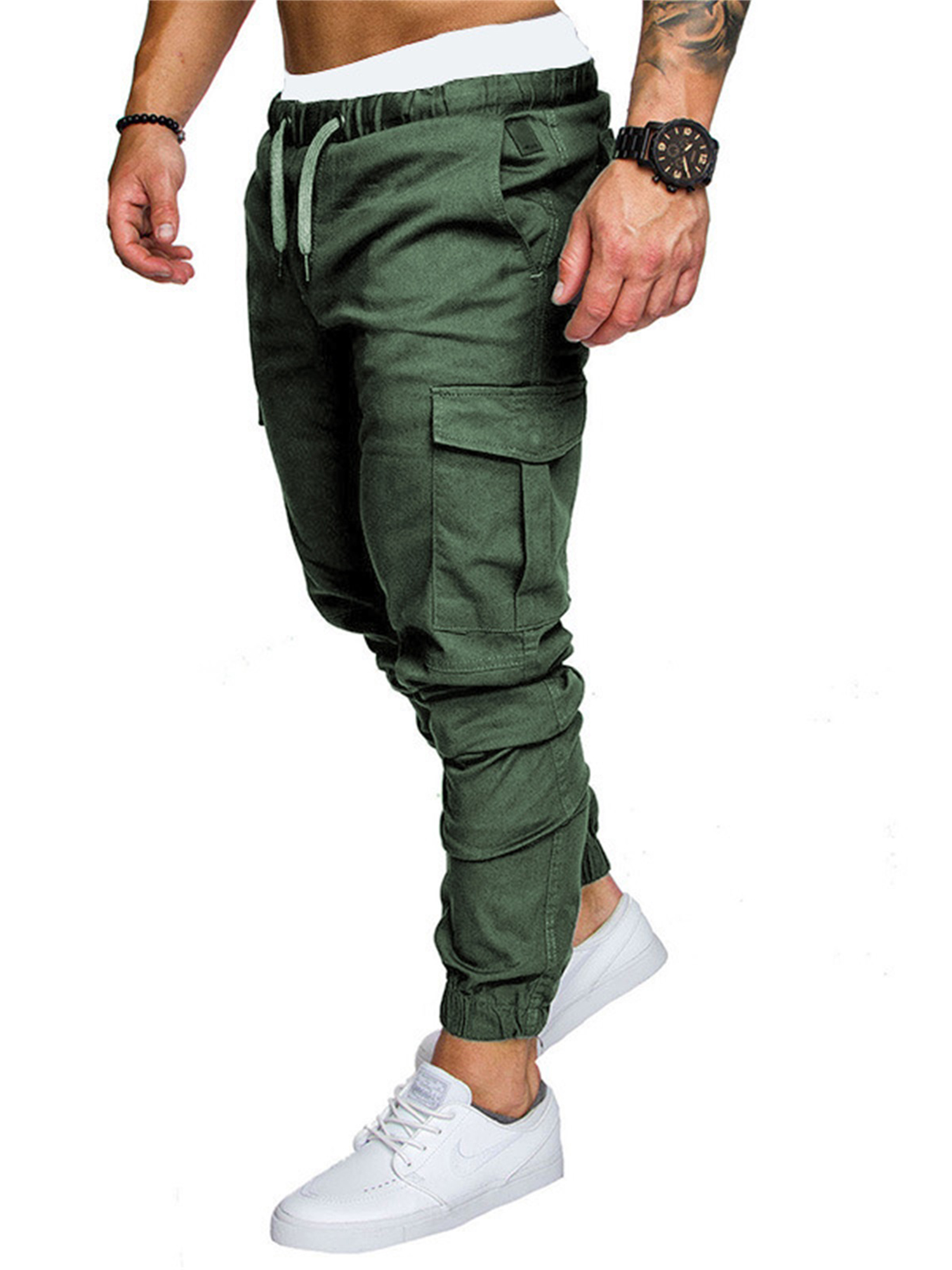 Calsunbaby Men's Slim Fit Urban Straight Leg Trousers Casual Pencil Jogger Cargo Pants - image 2 of 5