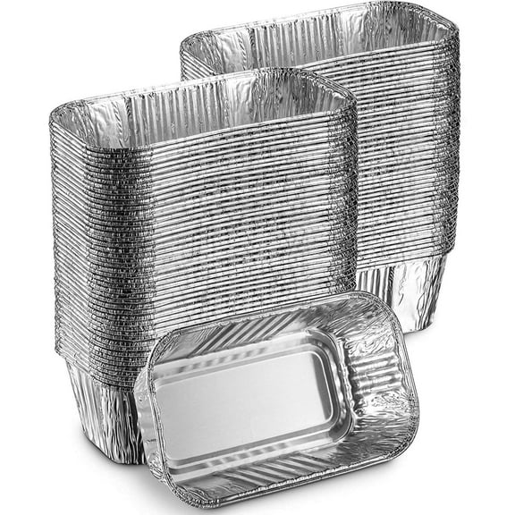 Disposable Aluminum Foil 1 Lb Loaf Pan 6 x 3.5 x 2" Recyclable