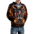 thumbnail image 3 of LAOLIUSN Men's 3d Print Wolf And Bald Eagle Graphic Hoodie Animal Themed Sweatshirt, S-4XL, 3 of 7