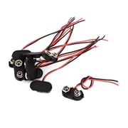 REGALWOVEN 10pcs Snap in 9V 9 Volt Battery Clip Connector Hard Shell I Type Black