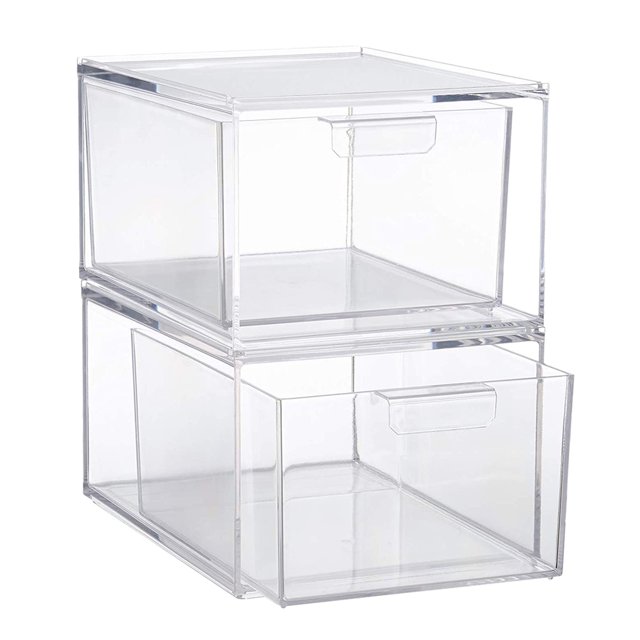 Moyic 2 unids/set caja de almacenamiento transparente amplia aplicación para productos de maquillaje organizador de joyas y aperitivos Almacenamiento y organización del hogar