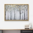 thumbnail image 3 of wall26 Framed Canvas Print Wall Art Gold Leaf Pastel Winter Forest Tree Landscape Nature Wilderness Illustrations Modern Art Rustic Multicolor for Living Room, Bedroom, Office - 16"x24" Nat, 3 of 5