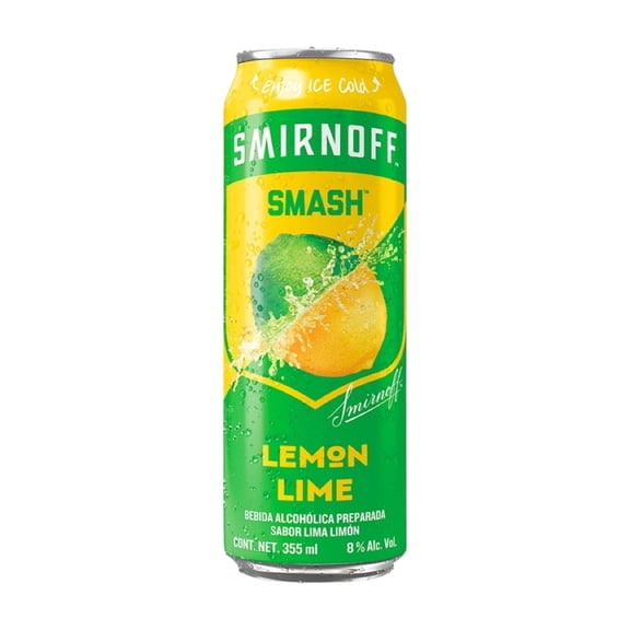 Bebida alcohólica preparada Smirnoff Smash sabor lima limón 355 ml