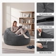 thumbnail image 6 of LOGYAT 3.5FT Bean Bag Chair, Memory Foam Filled Oversized Bean Bag Sofa Comfort Lounge Furniture for Adults, Dark Gray, 6 of 7