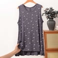 thumbnail image 2 of QSAWXQZ Women's Modal Bow Detail Printed Pajama Tank Crew Neck Sleeveless High Low Hem Layering Top Lounge for Summer 4XL, 2 of 5
