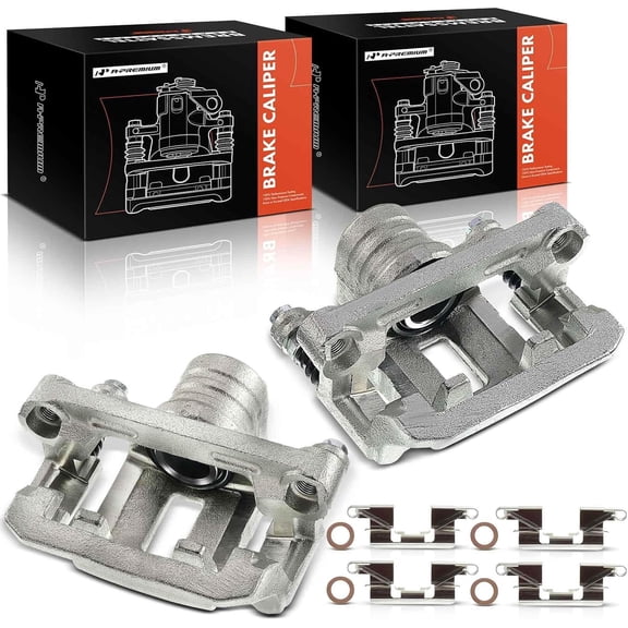 A-Premium Disc Brake Caliper Assembly with Bracket Compatible with Nissan Frontier 2005-2018 Xterra 2005-2015 Suzuki Equator 2009-2012 Rear Side 2-PC Set