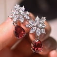 thumbnail image 1 of Rose Gold Color Dangle Earrings  Romantic Wedding Accessories  Exquisite Cubic Zirconia Jewelry, 1 of 5