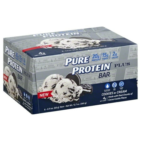 Pure Protein Plus Bars - Cookies and Cream - 6 - 2.11 oz Bars - Walmart.com
