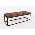 thumbnail image 3 of Global Archive Leather Ottoman - Saddle, 3 of 4