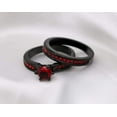 thumbnail image 2 of Divine Creation 14K Black Gold Plated 2 Ct Round Cut Red Garnet Wedding Engagement Bridal Ring Set For Women's 925 Sterling Silver -9, 2 of 3