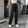 thumbnail image 5 of Axiiglly Cargo Pants Women Button Zip High Waist Work Pants with Multi Pockets Plus Size Climbing Hiking Athletic Trousers S-3XL, 5 of 9